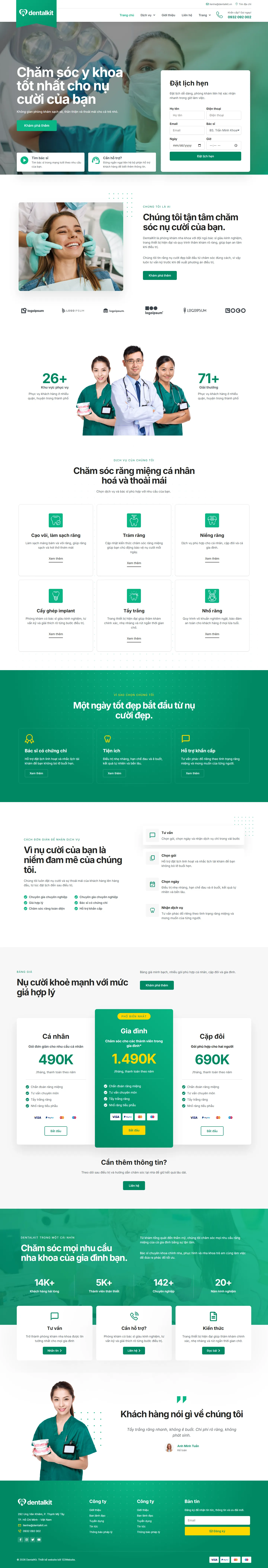Mẫu website nha khoa – Dentalkit