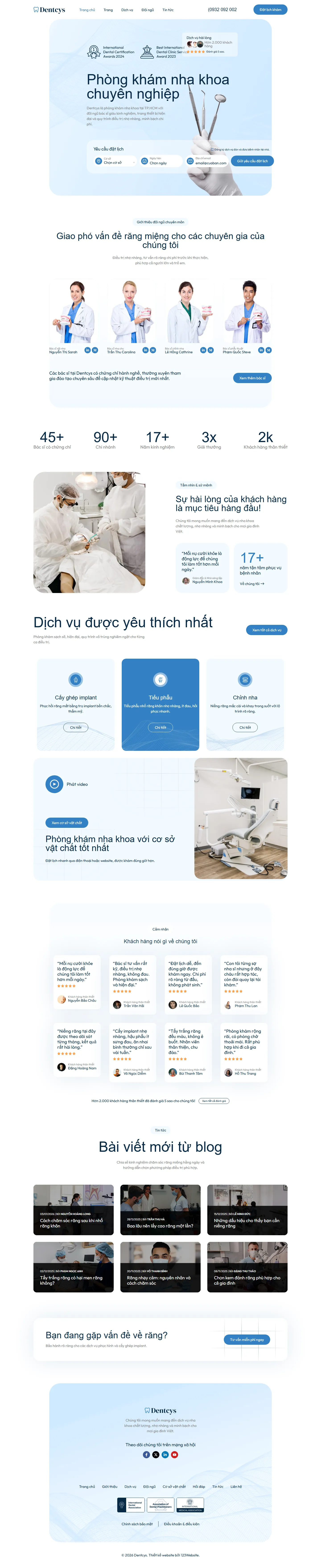 Mẫu website nha khoa – Dentcys