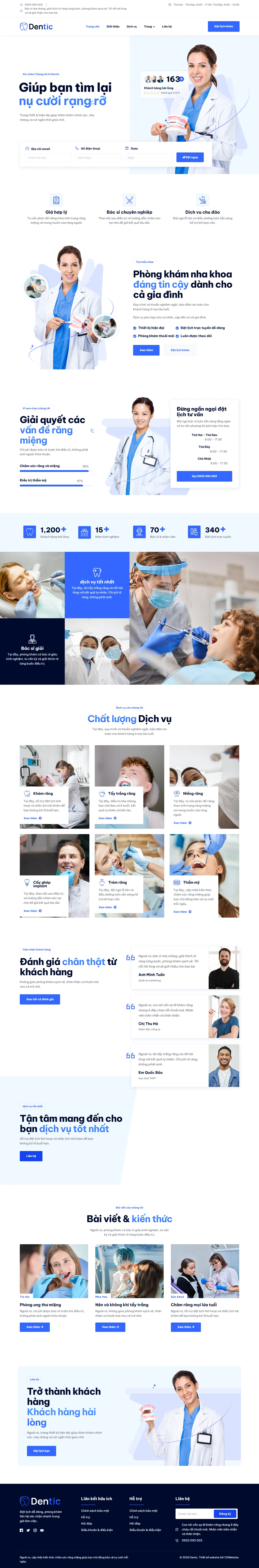 Mẫu website nha khoa – Dentic