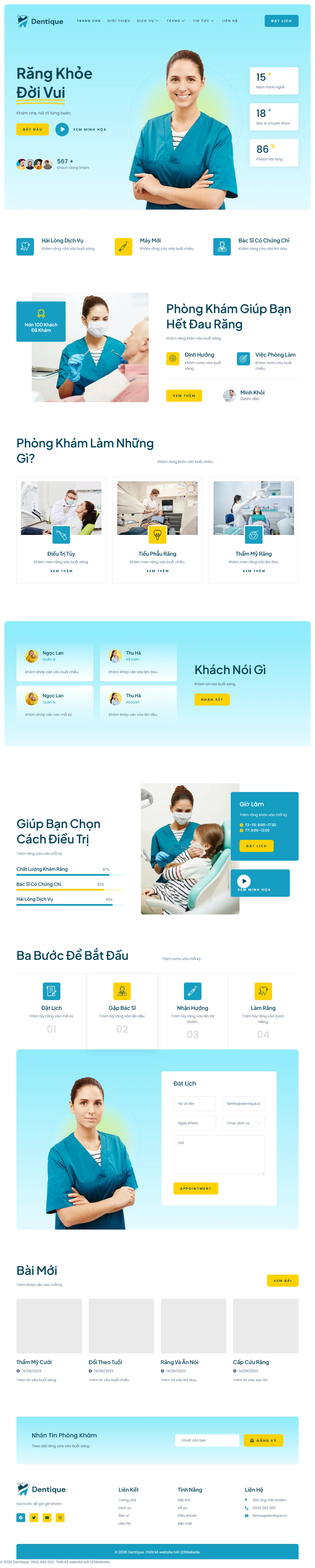 Mẫu website nha khoa – Dentique