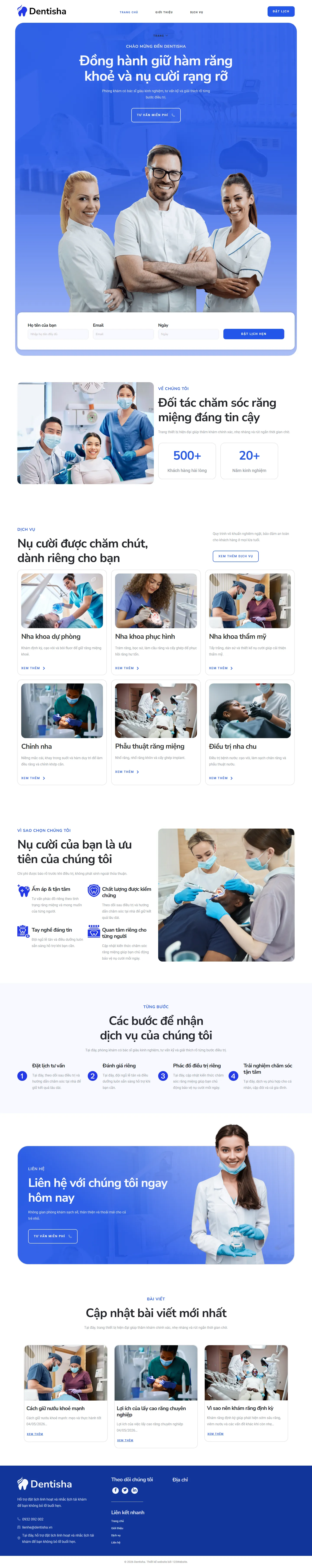 Mẫu website nha khoa – Dentisha