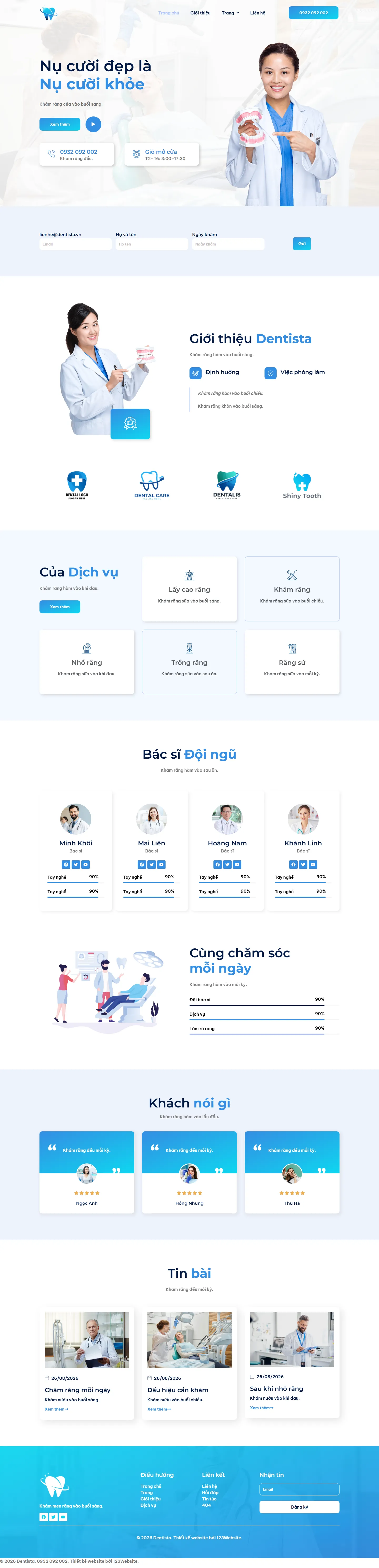 Mẫu website nha khoa – Dentista