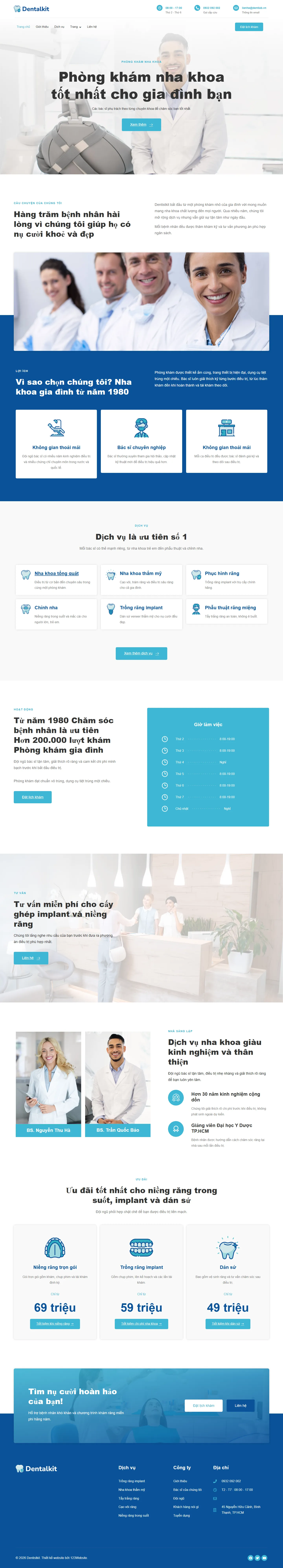 Mẫu website nha khoa – Dentistkit