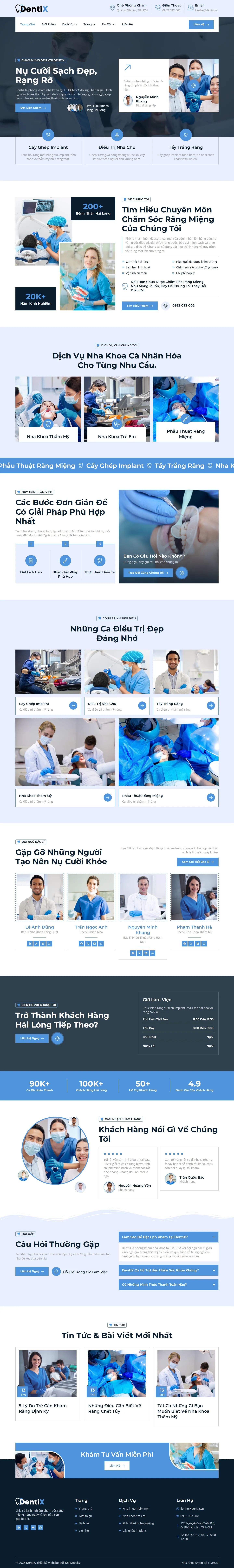 Mẫu website nha khoa – DentiX