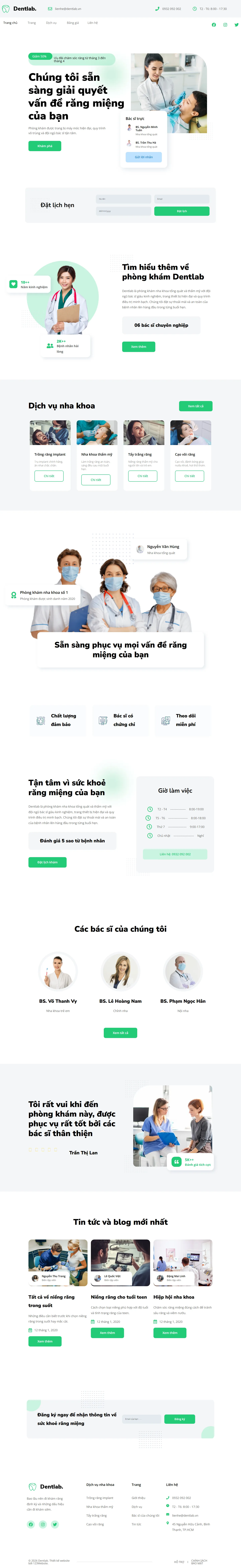 Mẫu website nha khoa – Dentlab