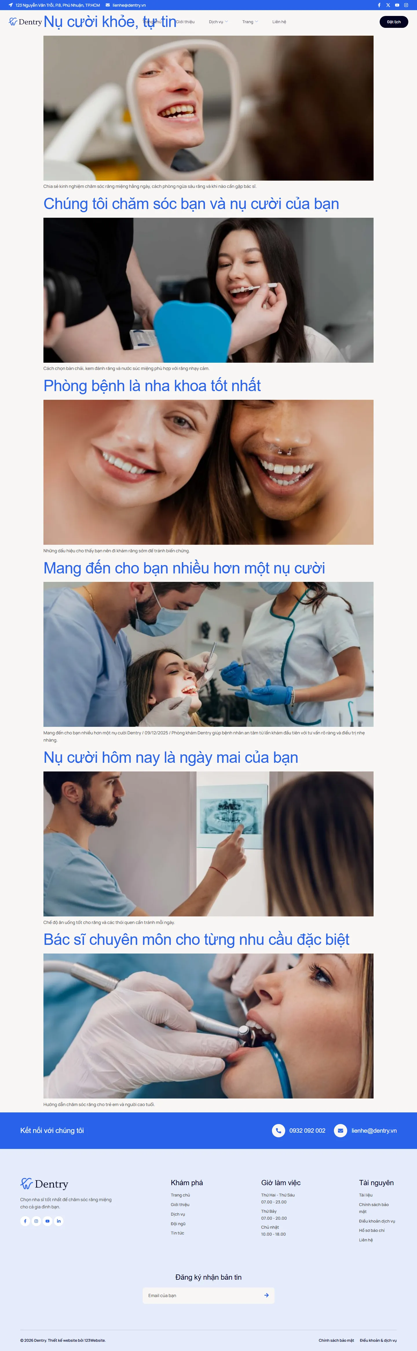 Mẫu website nha khoa – Dentry