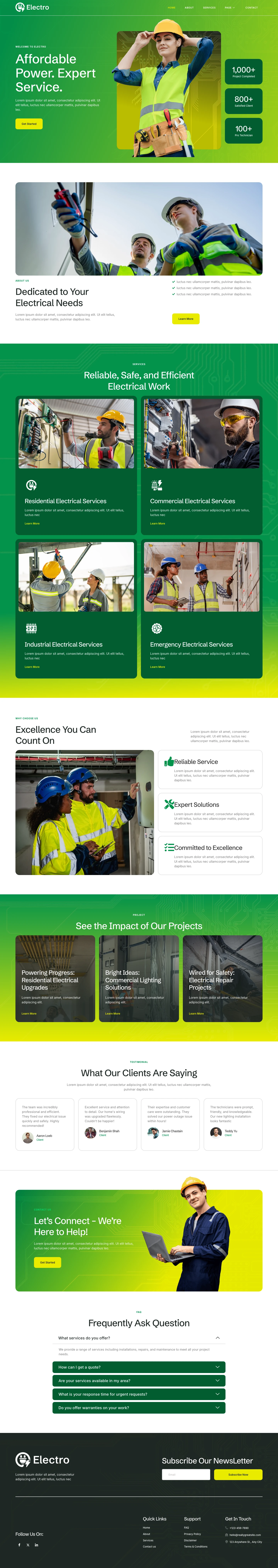 Mẫu website dịch vụ điện – cơ điện – Electro