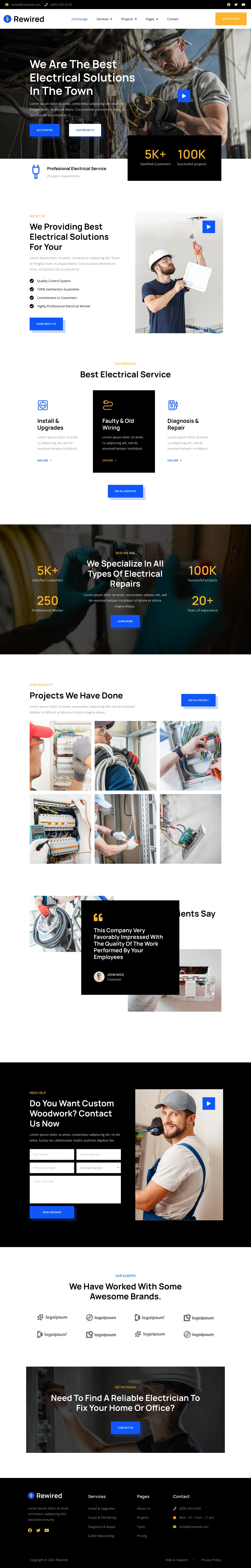 Mẫu website dịch vụ điện – cơ điện – Rewired