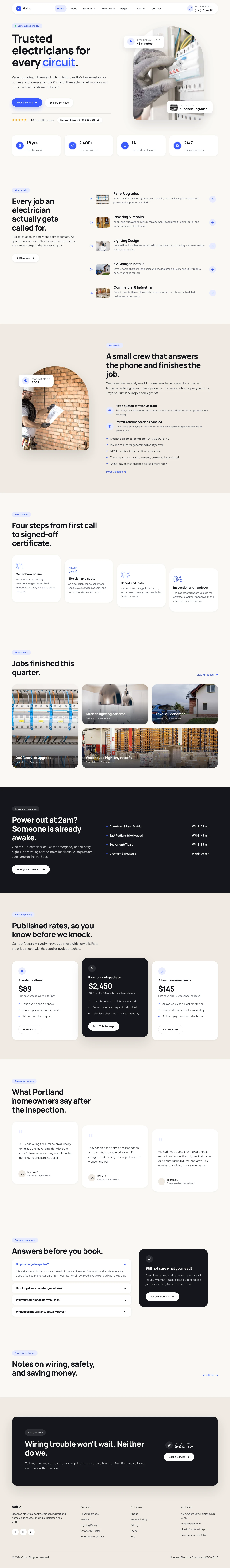 Mẫu website dịch vụ điện – cơ điện – Voltiq