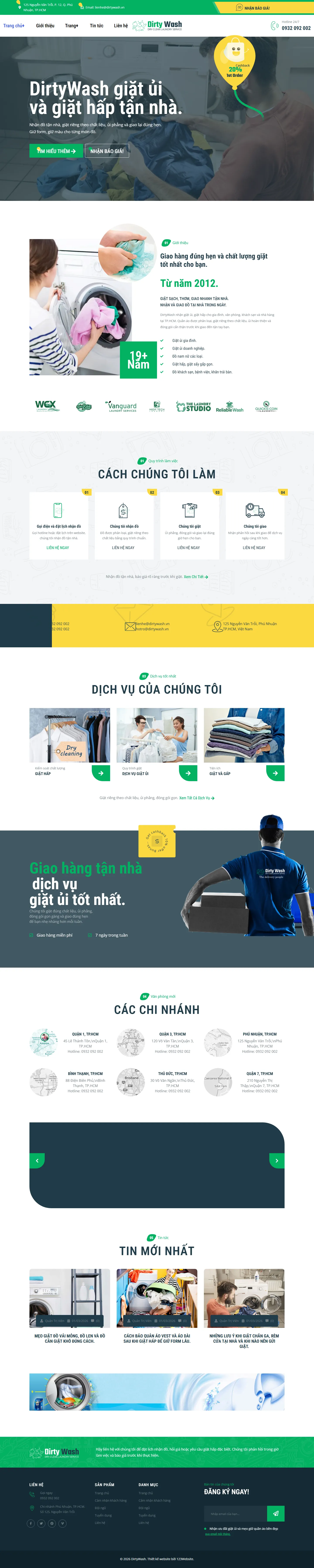 Mẫu website giặt ủi – DirtyWash