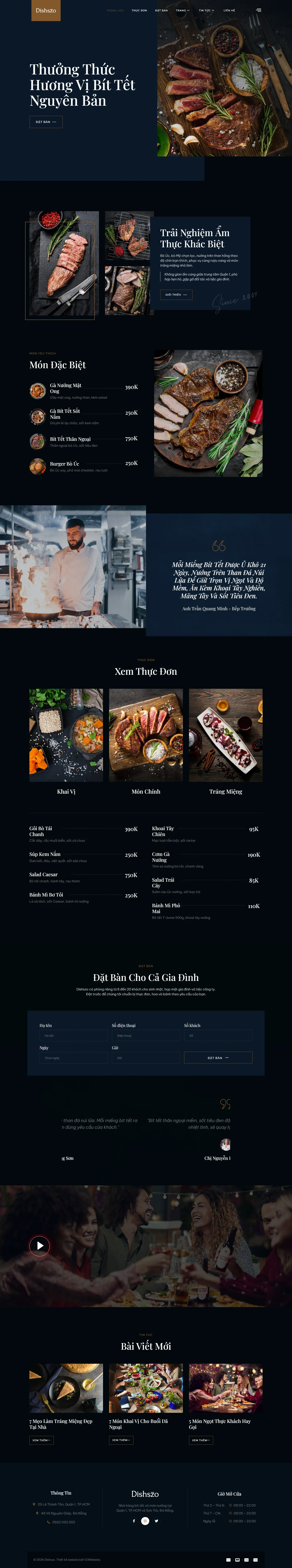 Mẫu website nhà hàng – Dishszo