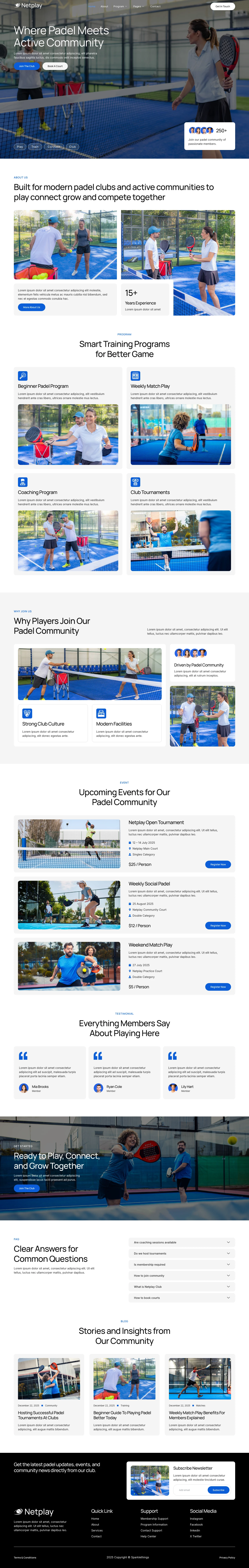Mẫu website sân thể thao – pickleball – Netplay