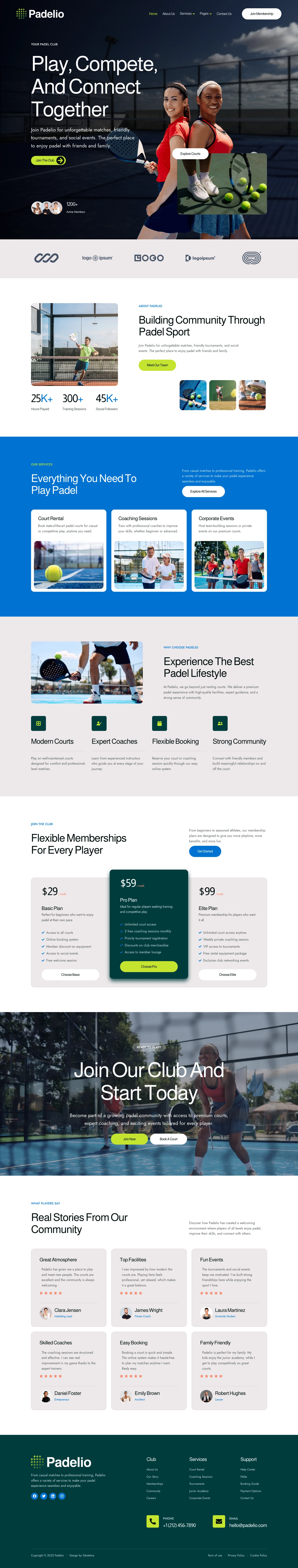 Mẫu website sân thể thao – pickleball – Padelio