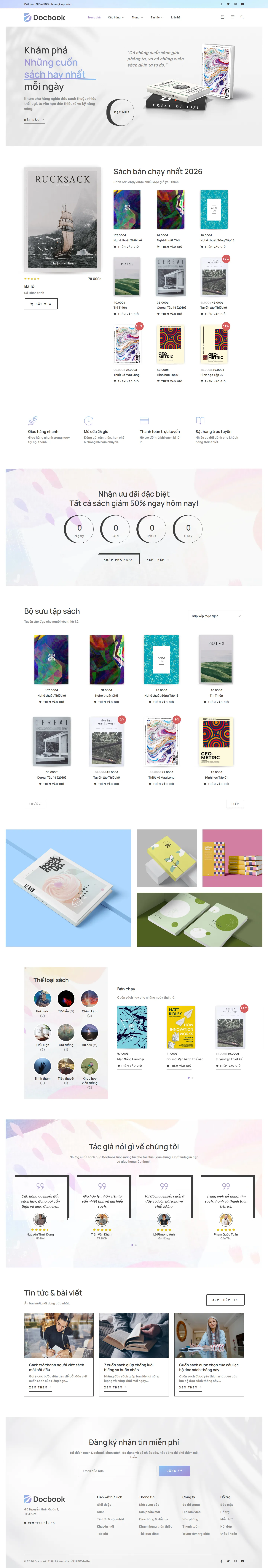 Mẫu website bán sách – Docbook
