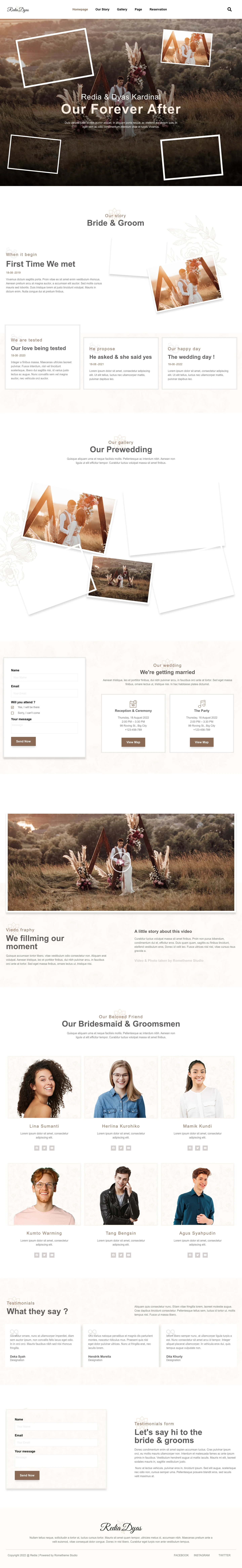 Mẫu website đồ cưới – Redia