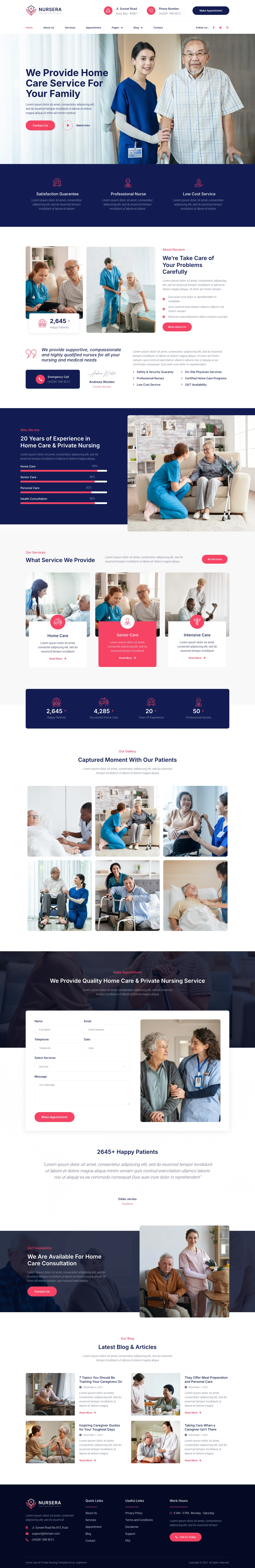 Mẫu website dưỡng lão – Nursera