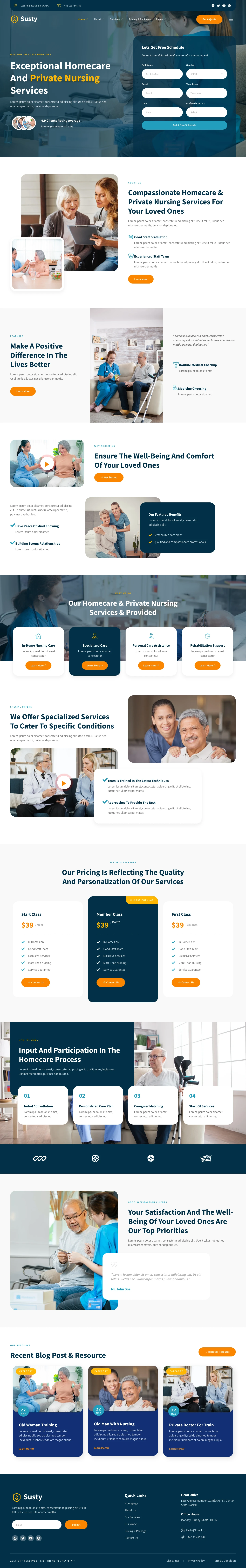 Mẫu website dưỡng lão – Susty