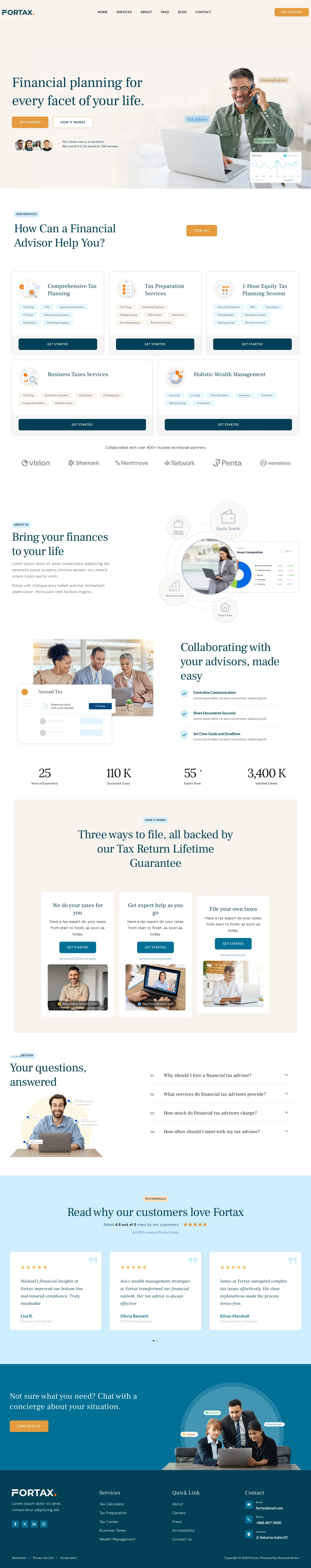 Mẫu website kế toán – thuế – Fortax