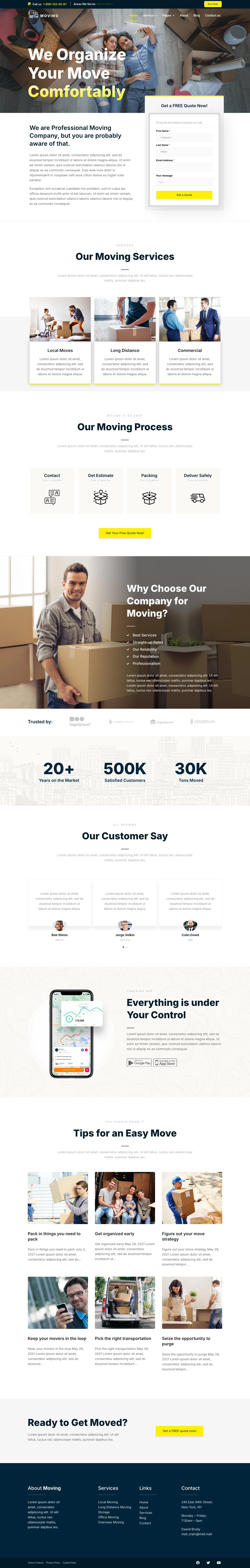Mẫu website chuyển nhà – Moving Service