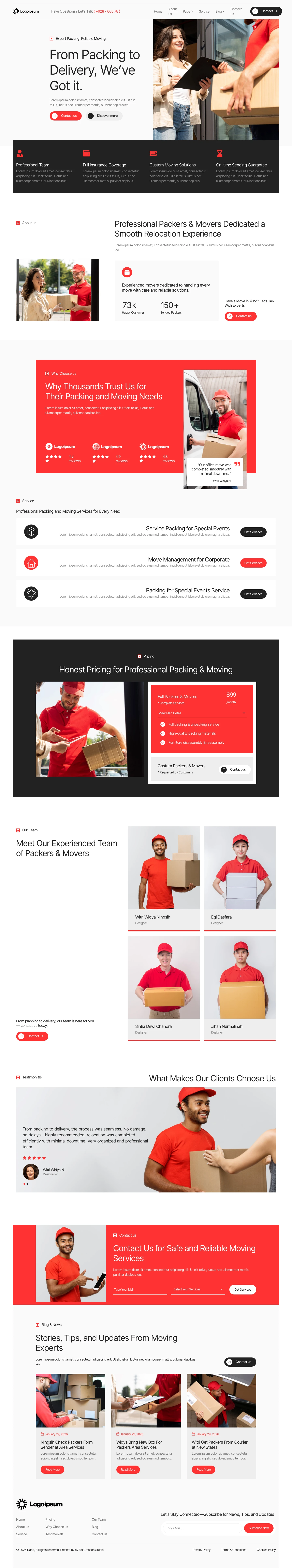 Mẫu website chuyển nhà – Nana