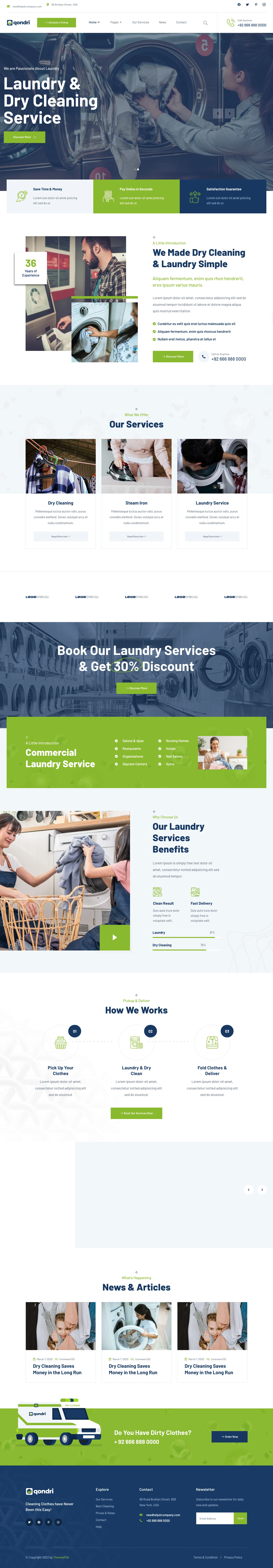Mẫu website giặt ủi – Qondri