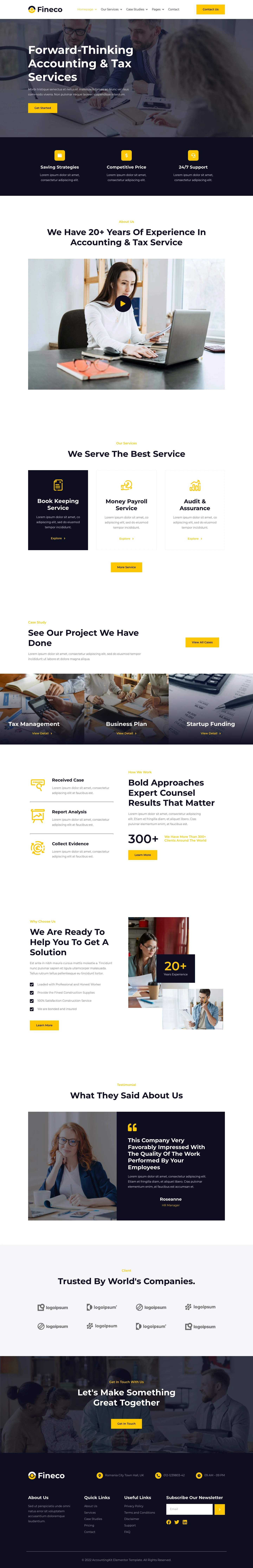 Mẫu website kế toán – thuế – Fineco