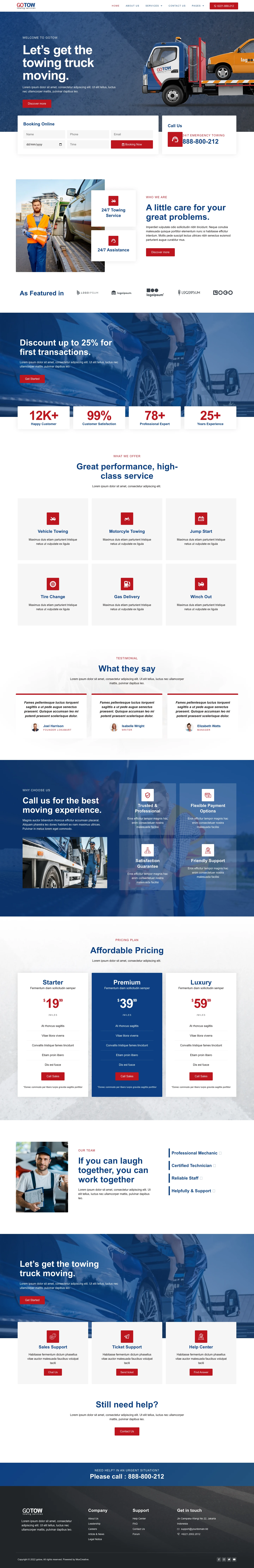 Mẫu website cứu hộ xe – Gotow
