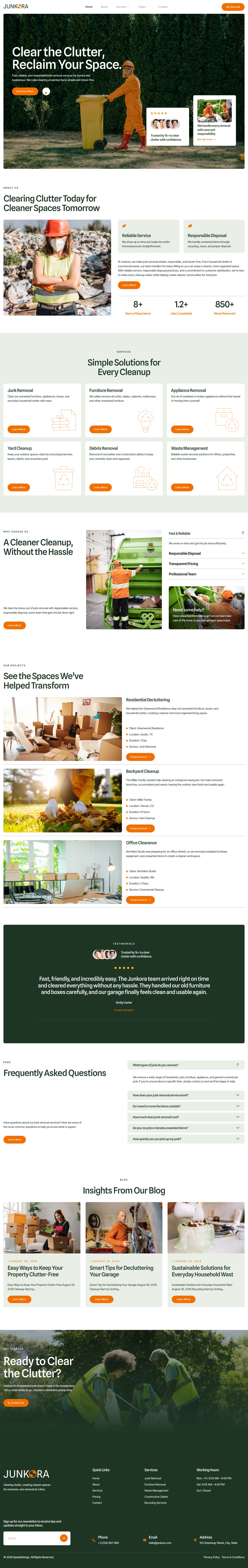 Mẫu website môi trường – Junkora