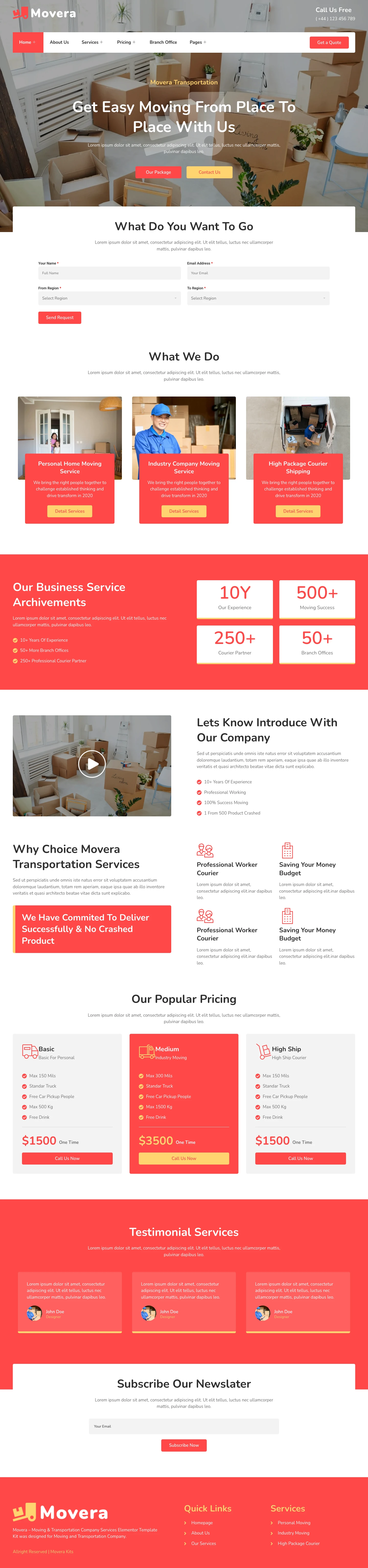 Mẫu website chuyển nhà – Movera