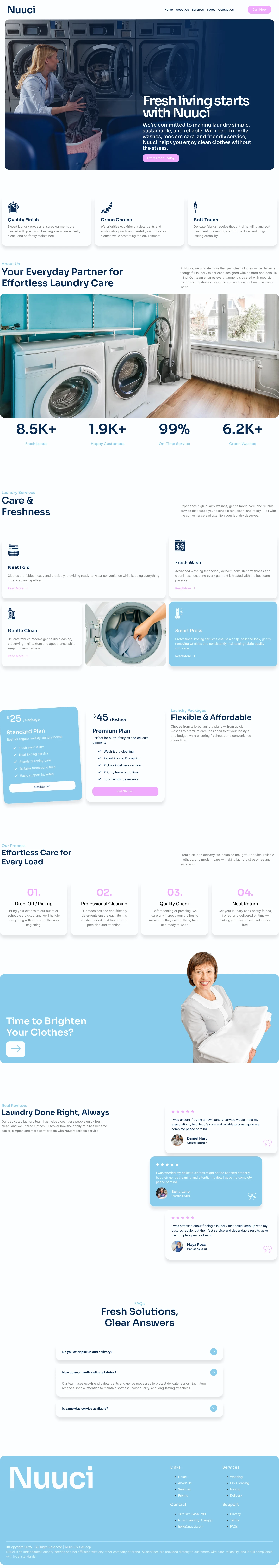 Mẫu website giặt ủi – Nuuci