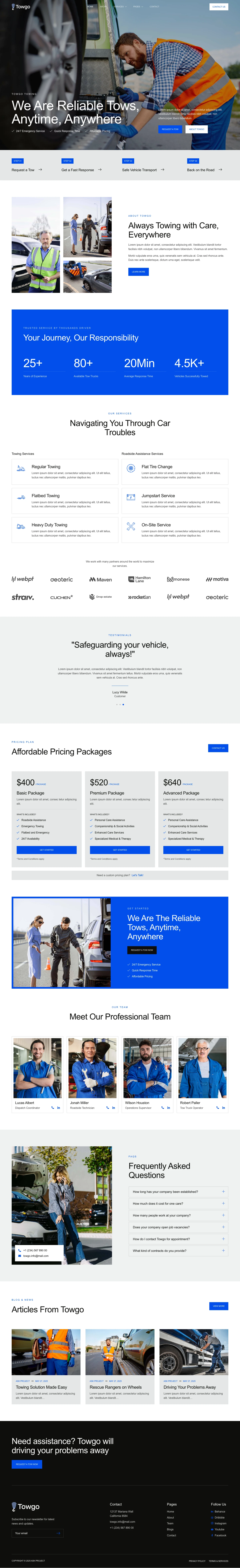 Mẫu website cứu hộ xe – Towgo