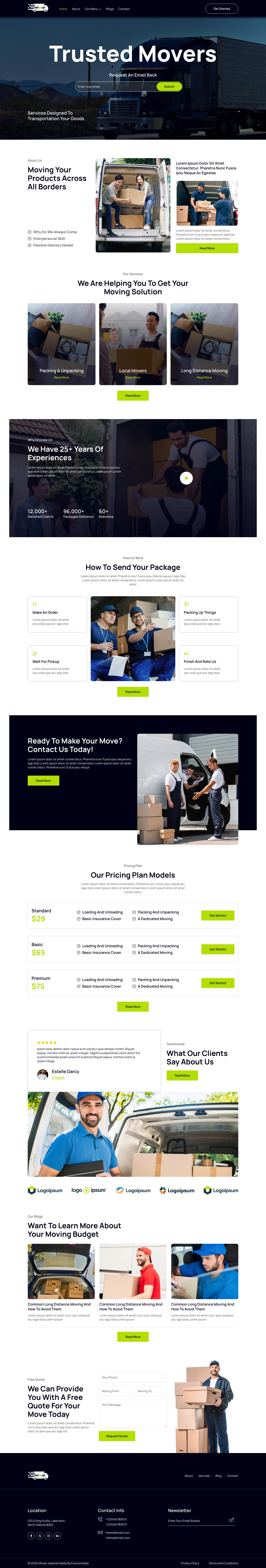 Mẫu website chuyển nhà – Miover