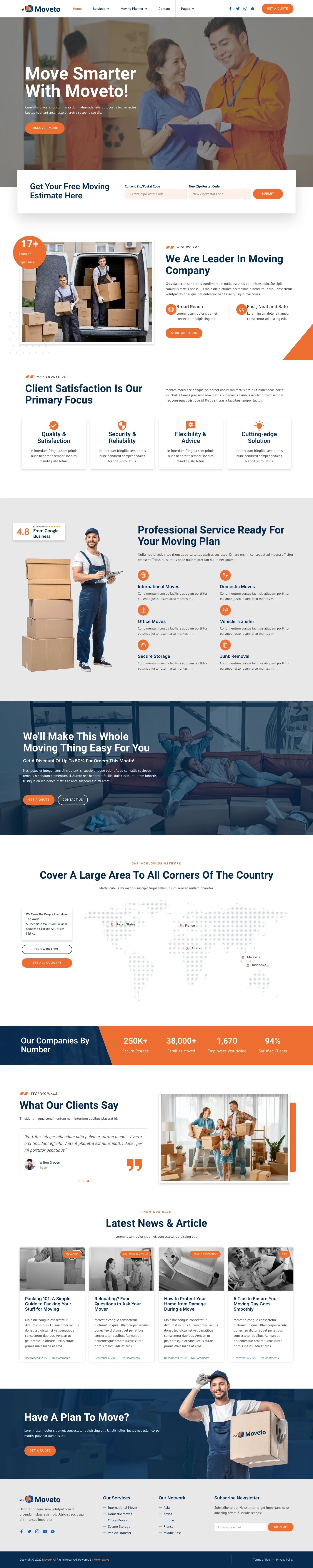 Mẫu website chuyển nhà – Moveto