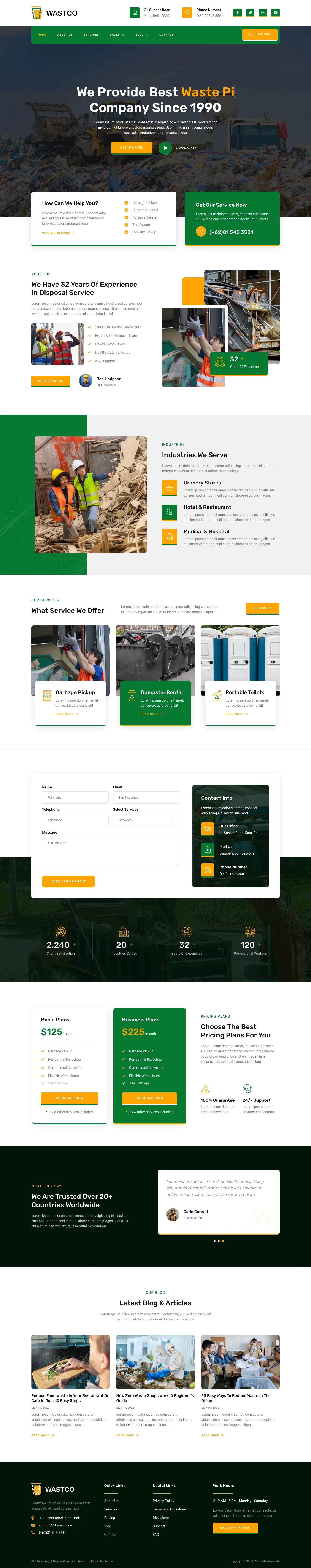 Mẫu website môi trường – Wastco