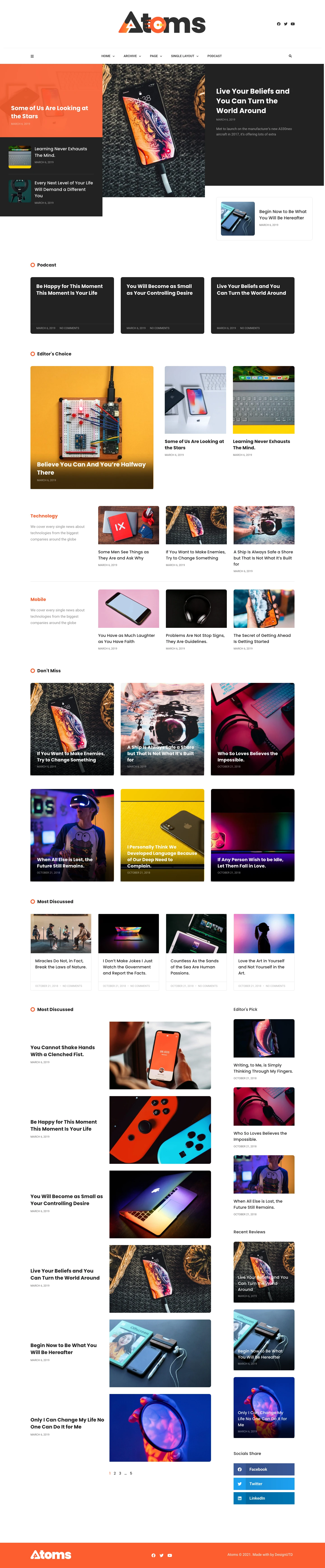 Mẫu website tin tức – Atoms