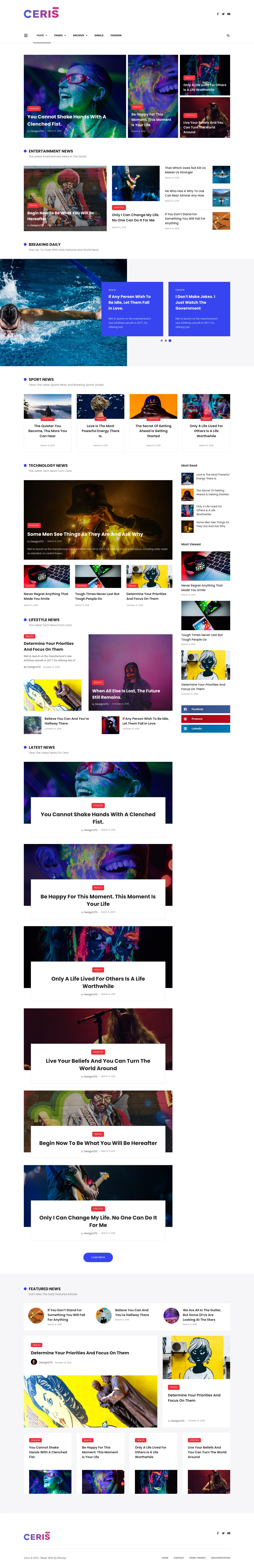 Mẫu website tin tức – Ceris