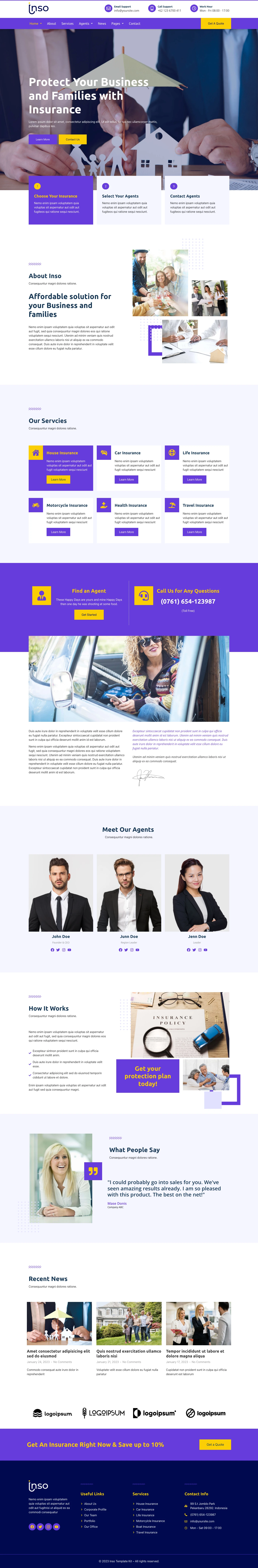 Mẫu website bảo hiểm – Inso
