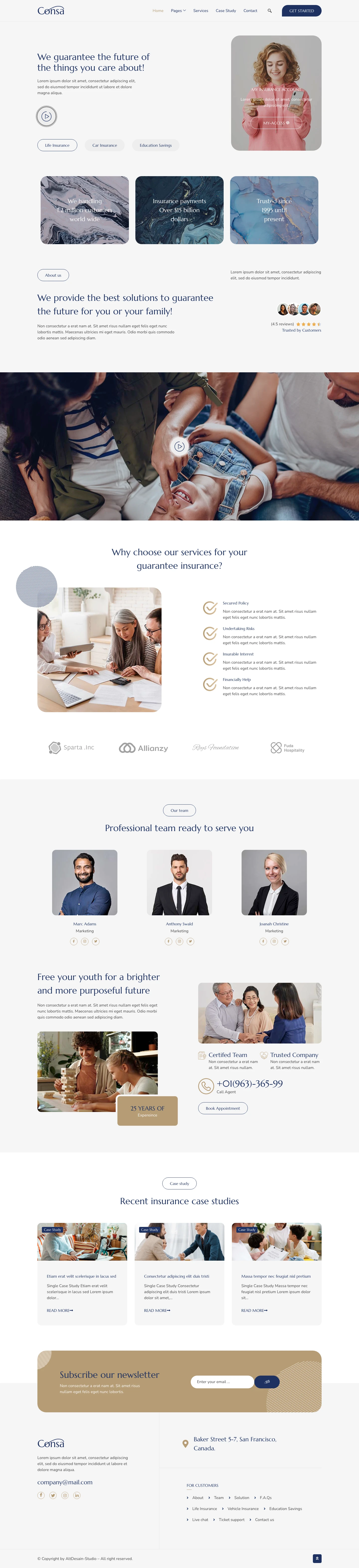 Mẫu website bảo hiểm – Consa