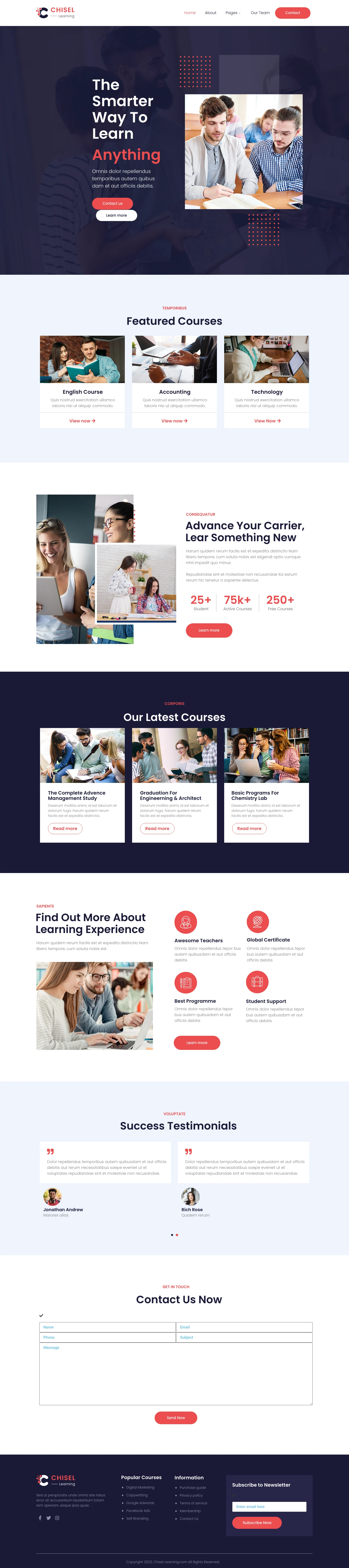 Mẫu website du học – Chisel