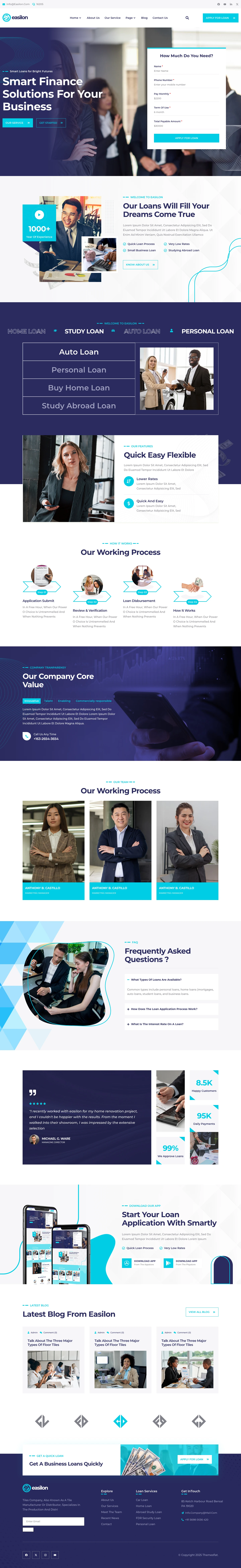 Mẫu website tín dụng – Easilon