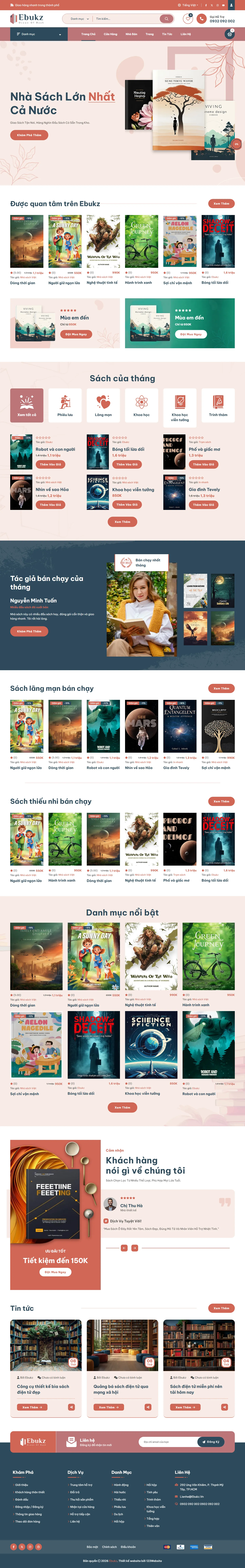 Mẫu website bán sách – Ebukz