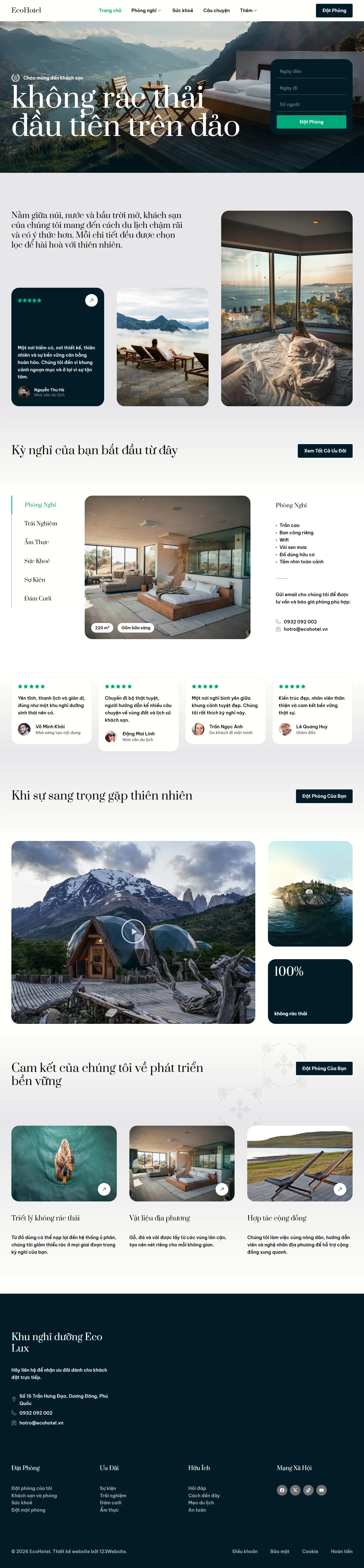 Mẫu website khách sạn – resort – EcoHotel