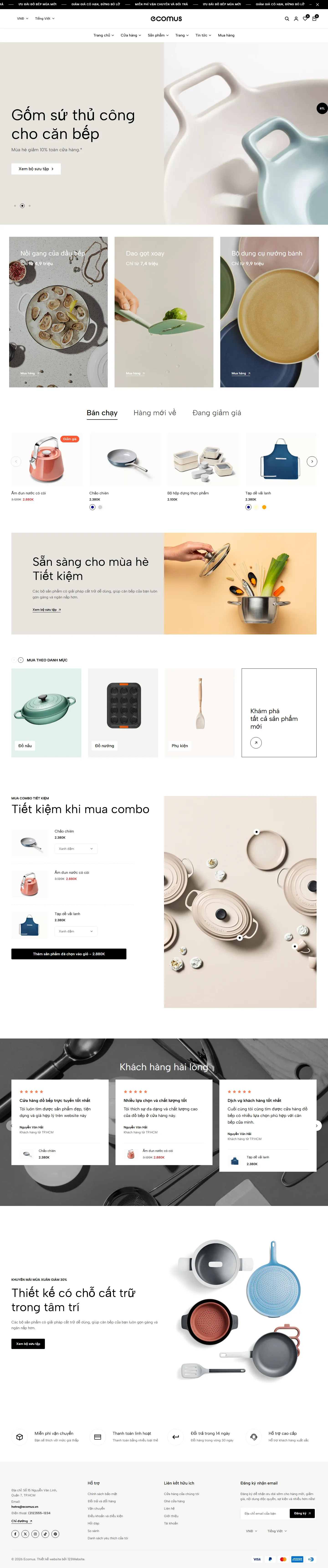 Mẫu website đồ bếp – Ecomus Kitchen Wear