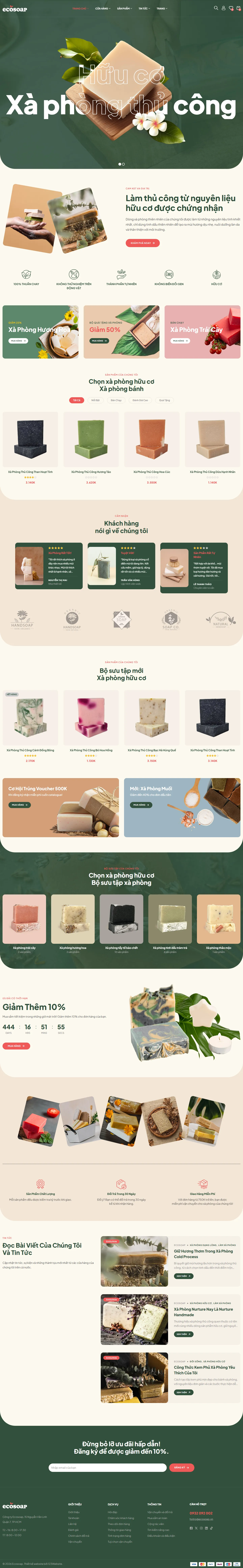 Mẫu website mỹ phẩm – Ecosoap