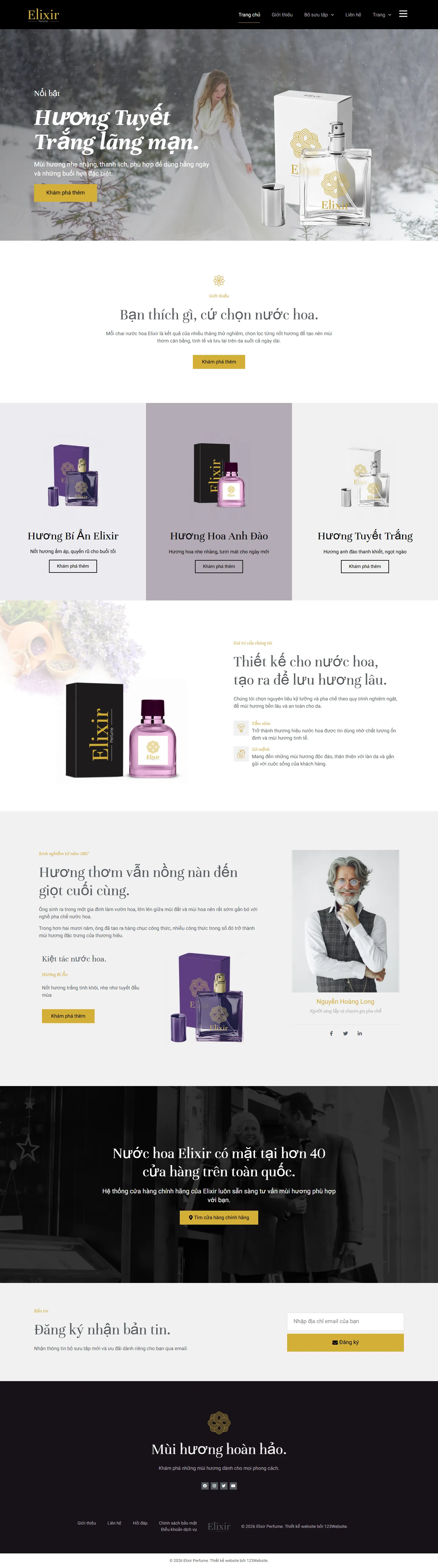Mẫu website mỹ phẩm – Elixir