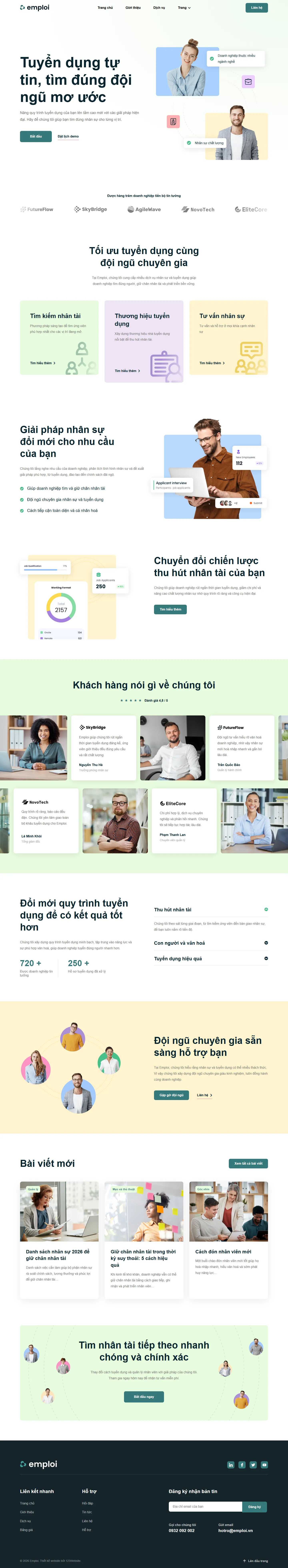 Mẫu website nhân sự – Emploi