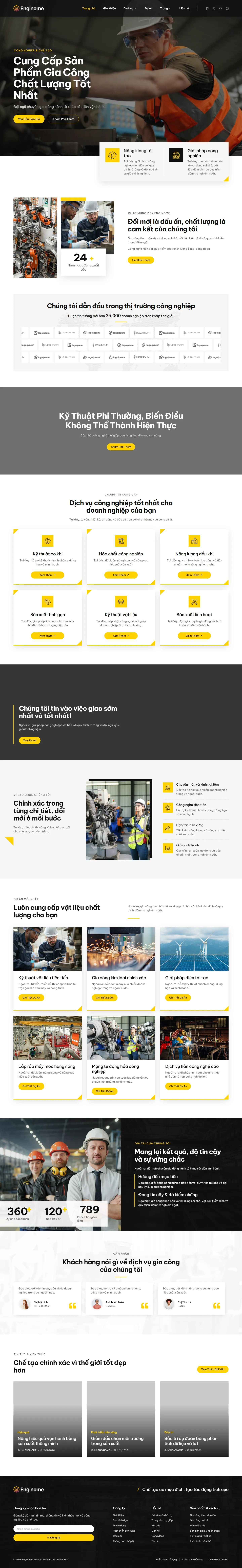 Mẫu website nhà máy sản xuất – Enginome