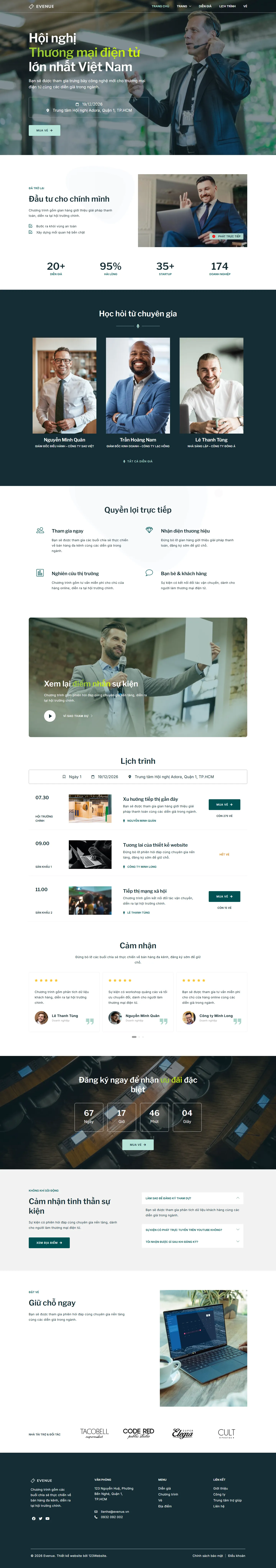 Mẫu website tổ chức sự kiện – Evenue