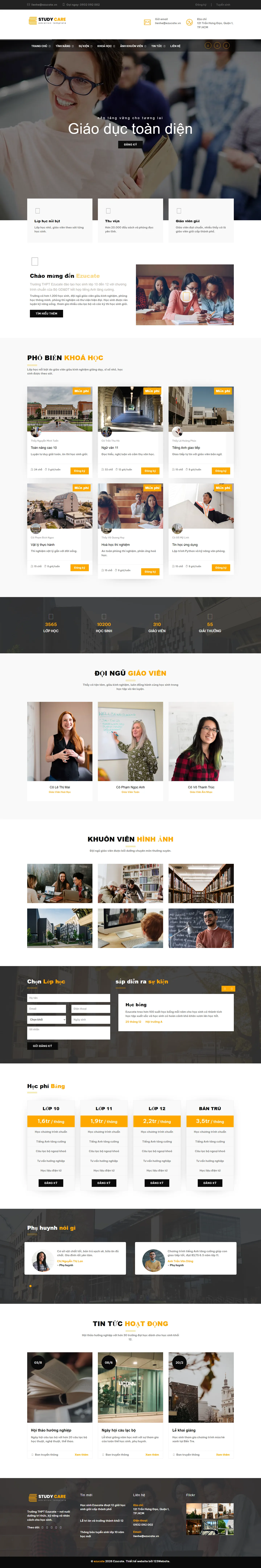 Mẫu website trường THPT – Ezucate