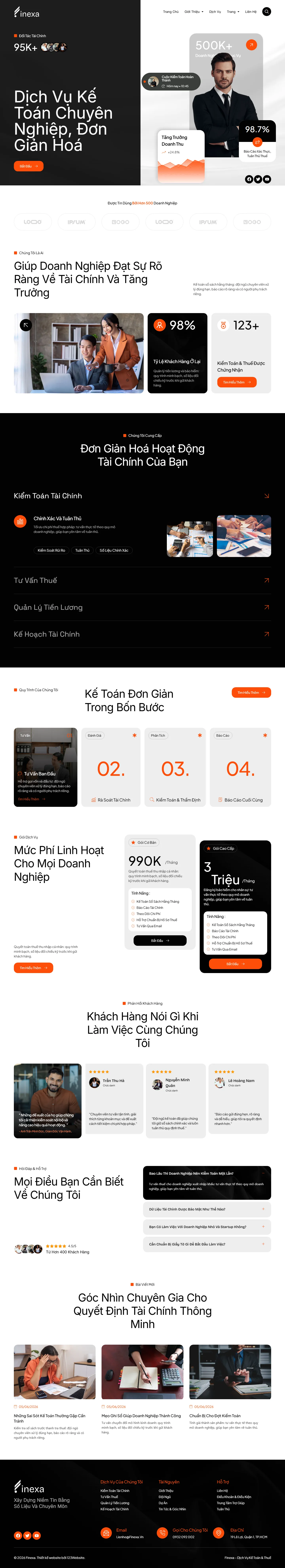 Mẫu website kế toán – thuế – Finexa